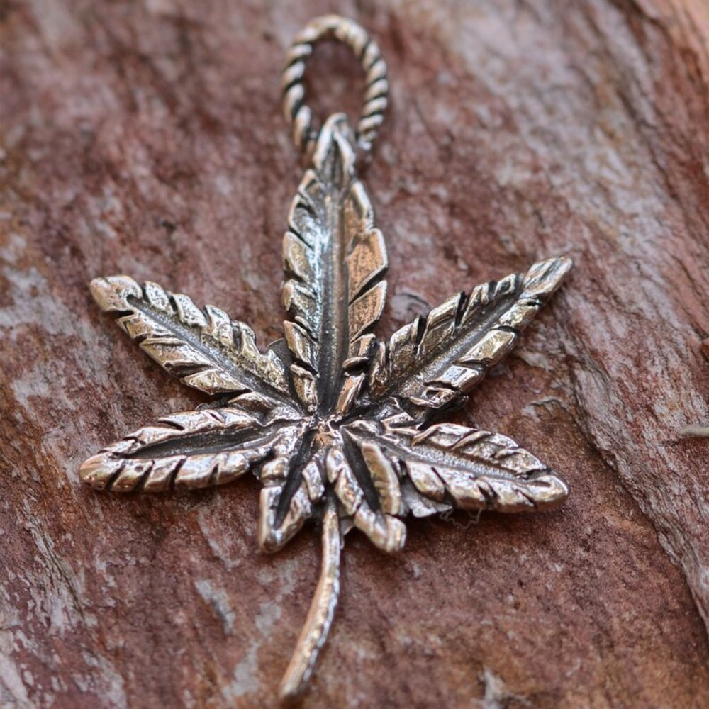 SS 925 Cannabis Leaf.This is a big charm or pendant.Can be used in earrings too.